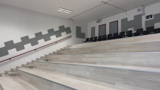 Scalinata laterale e gradinatedell'aula magna
